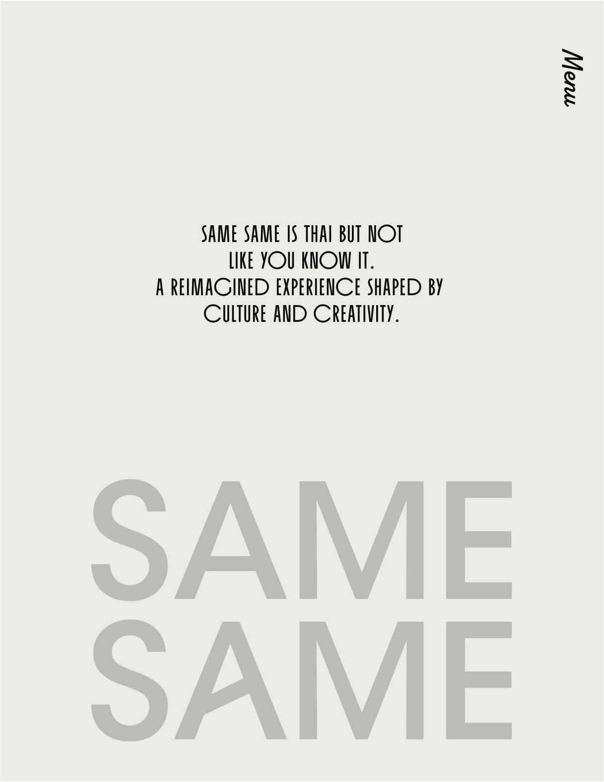 Same Same Dinner Menu Page 1